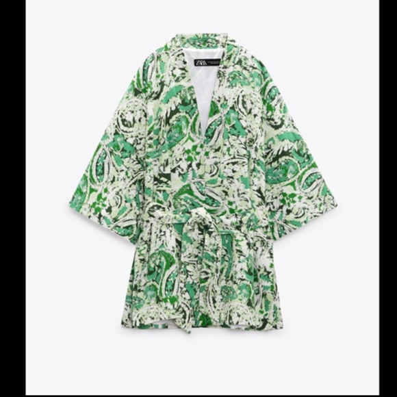 LINEN BLEND PRINTED KIMONO - Picture 3 of 9